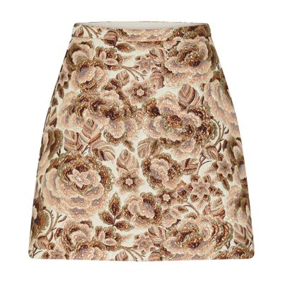 Valentino Gonna In After Winter Quilted Pink Lurex In Brown