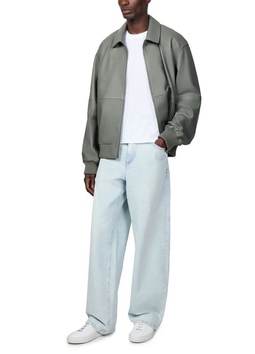 MAISON KITSUNE Lederblouson mit Reißverschluss