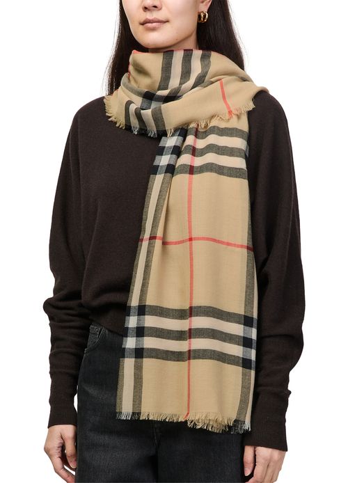 BURBERRY Chequered wool scarf