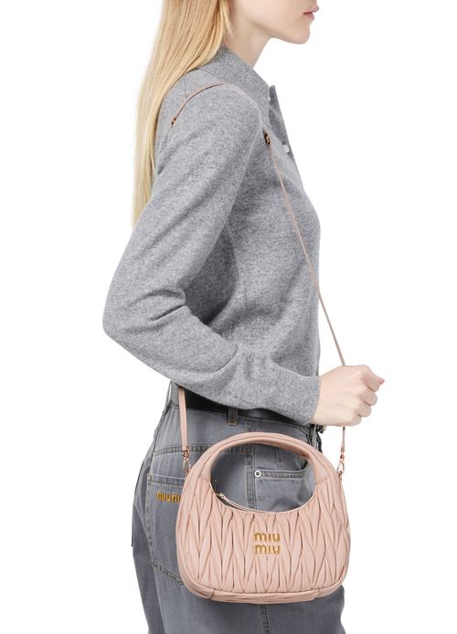 MIU MIU Wander quilted nappa leather hobo bag