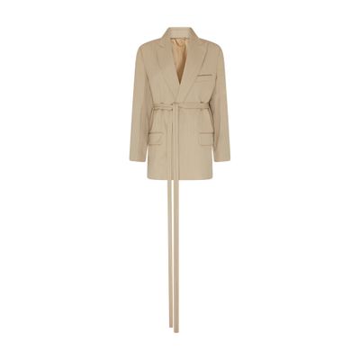 Victoria Beckham Belted Jacket In Beige