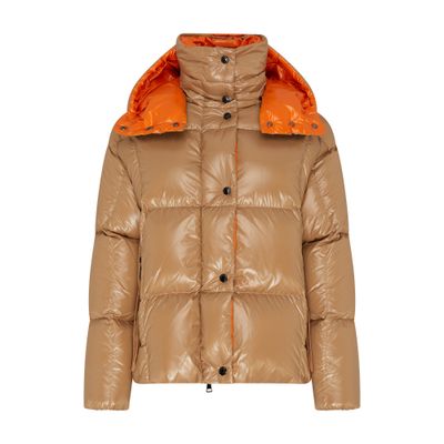 Moncler Parana Hooded Short Down Jacket, Women, Beige, Size: 3 In Beige