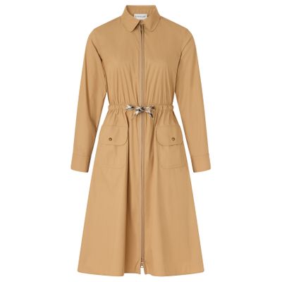 Moncler Belted Midi Dress In Brown