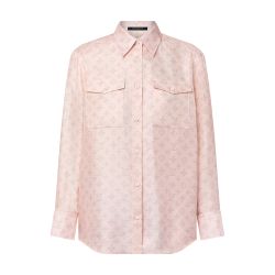 トップス LOUIS VUITTON Mint Monogram Shirt Purple Monogram Short-Sleeved Silk Shirt - Men - Ready-to-Wear | LOUIS