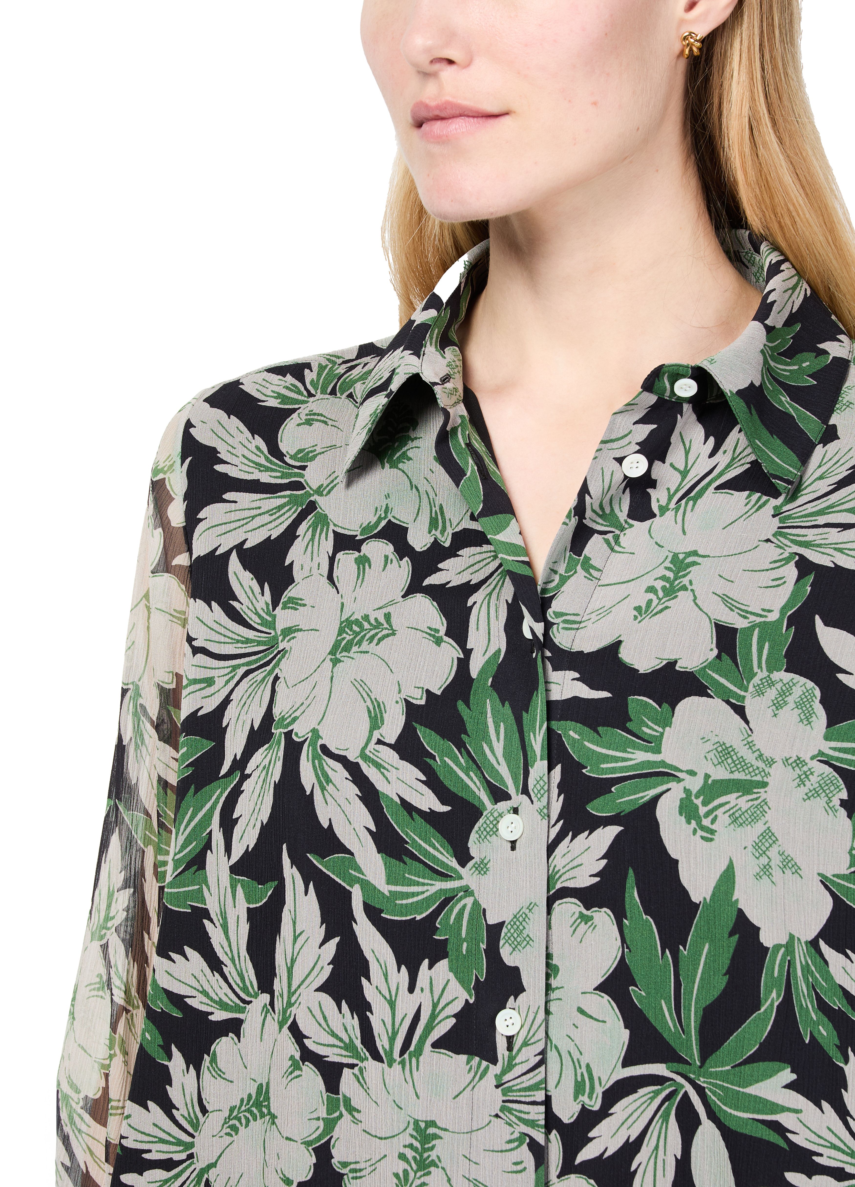 Floral print silk shirt thumbnail 4