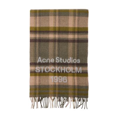Acne Studios Venus Check 1996 Scarf In Green