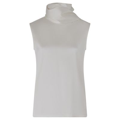Bottega Veneta Silk Stretch Satin Top In White