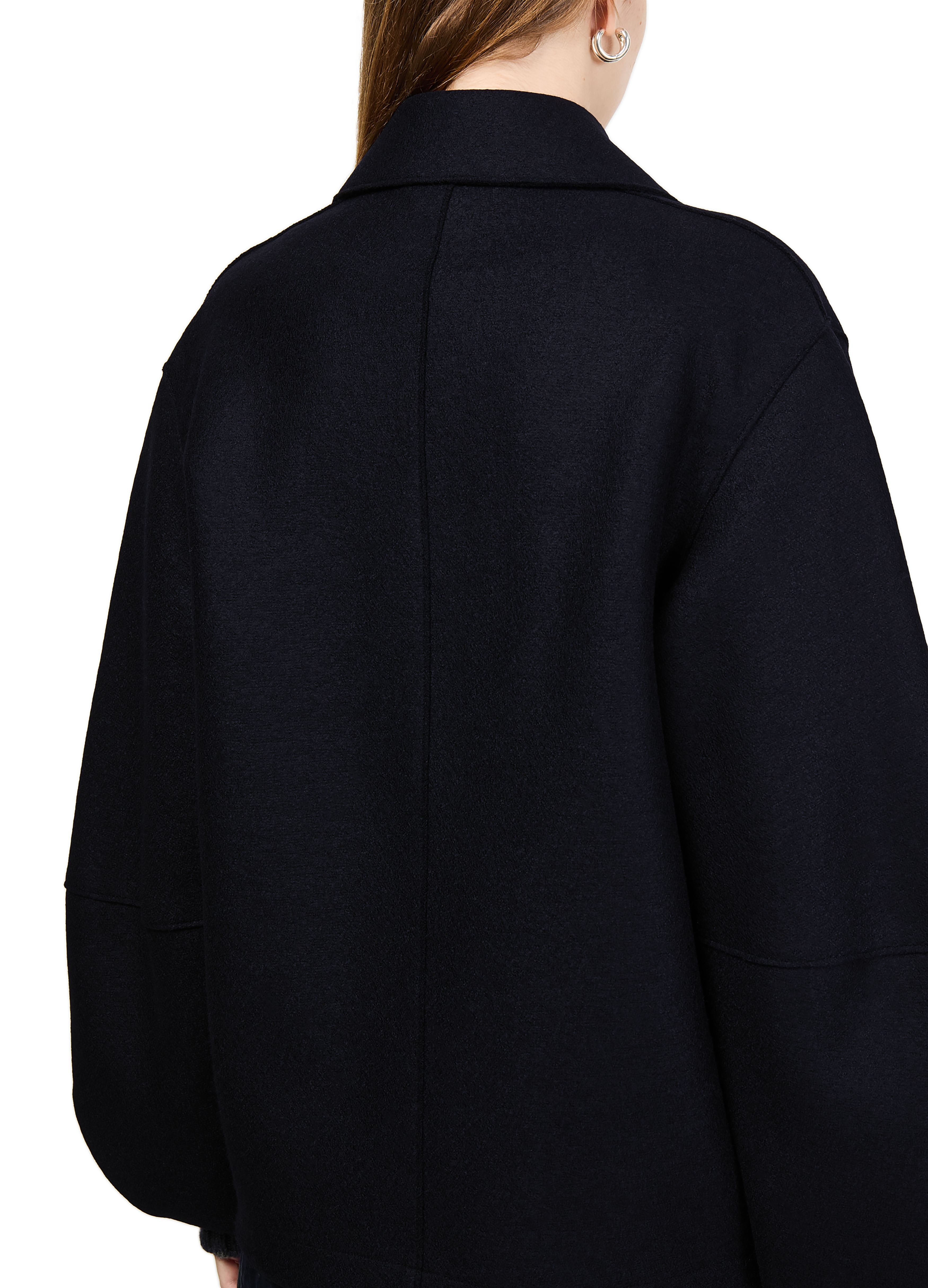 Puff-sleeved jacket in pressed wool thumbnail 5