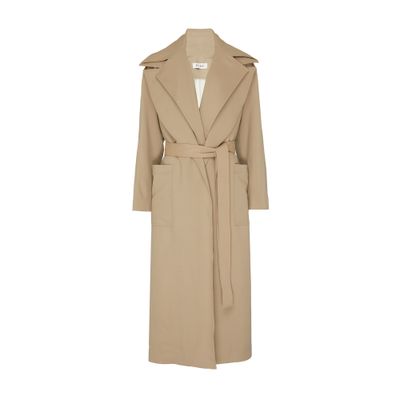 Shop Rohe Belted Trench Coat With Double Collar In Beige
