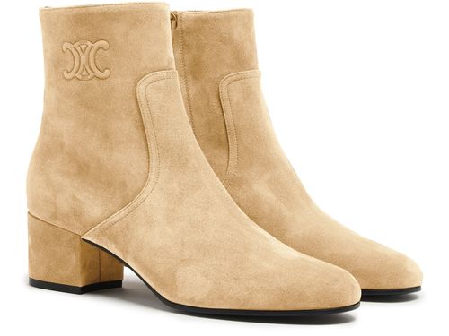 CELINE Boots zipped Triomphe in suede calfskin