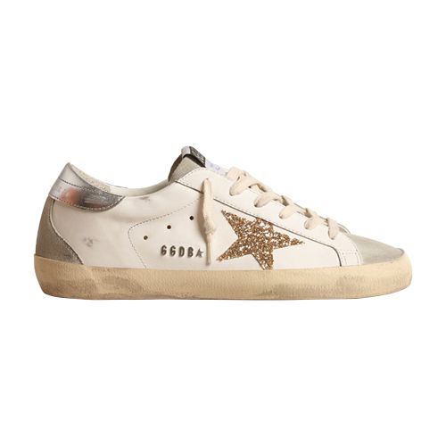 Golden Goose Super-star Lace-up Low-cut Sneakers In White_ice_gold_silver