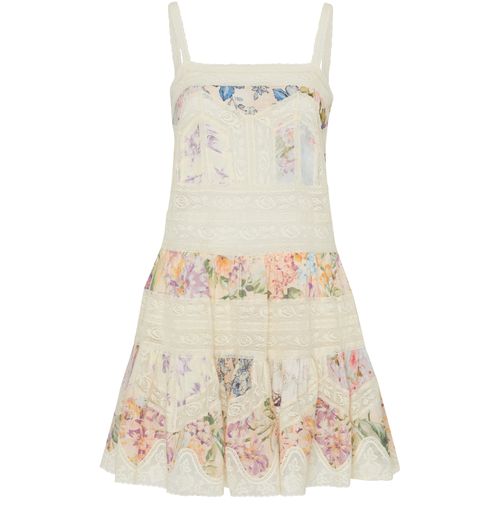 ZIMMERMANN Kurzes Kleid mit Spitzenbesatz Halliday