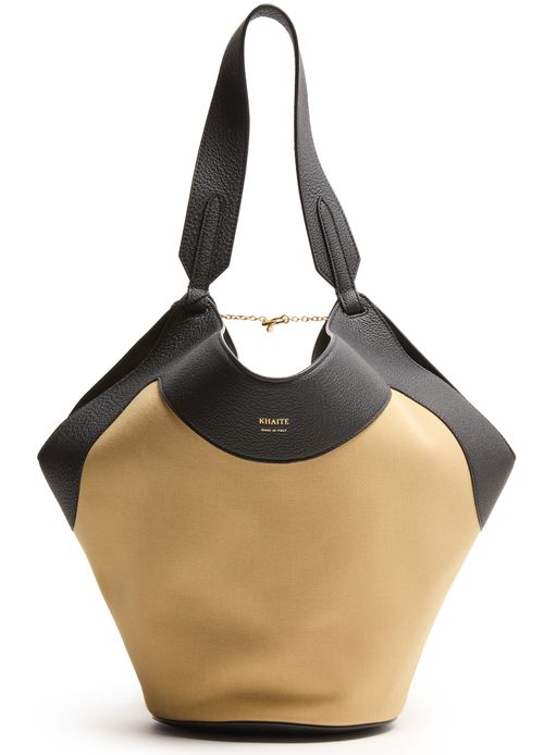 KHAITE Lotus small canvas tote bag