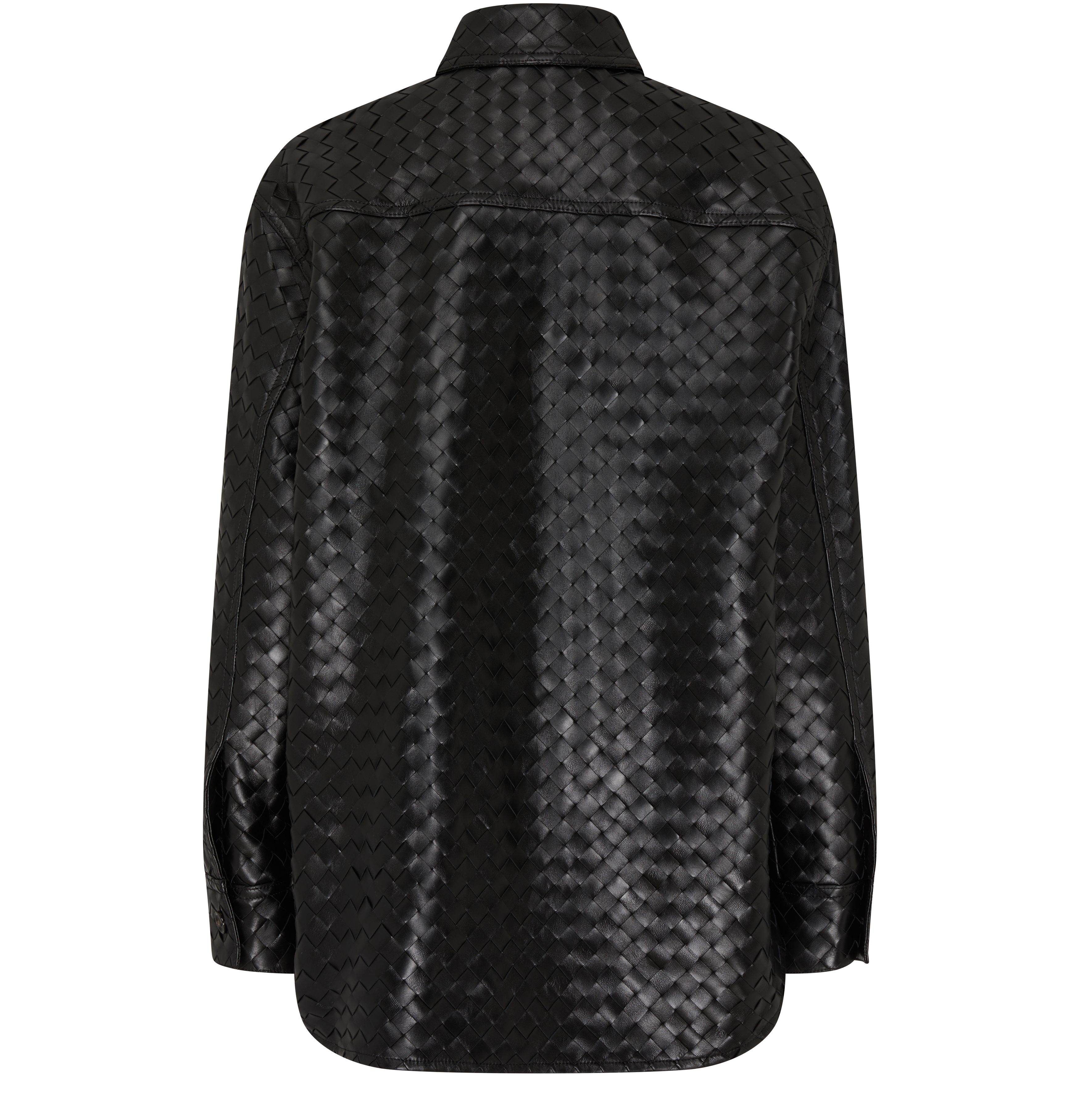 Intrecciato casual leather shirt thumbnail 3