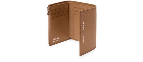 MONCLER Small vertical wallet in smooth and grained calfskin