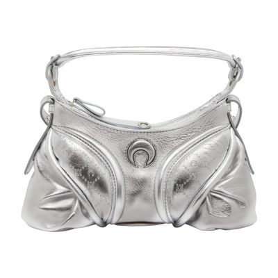 Shop Marine Serre Laminated Leather Stardust Mini Bag In Silver