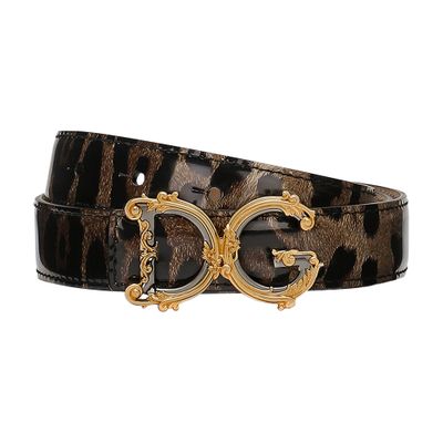 Dolce & Gabbana Dg-buckle Leopard-print Belt In Leo