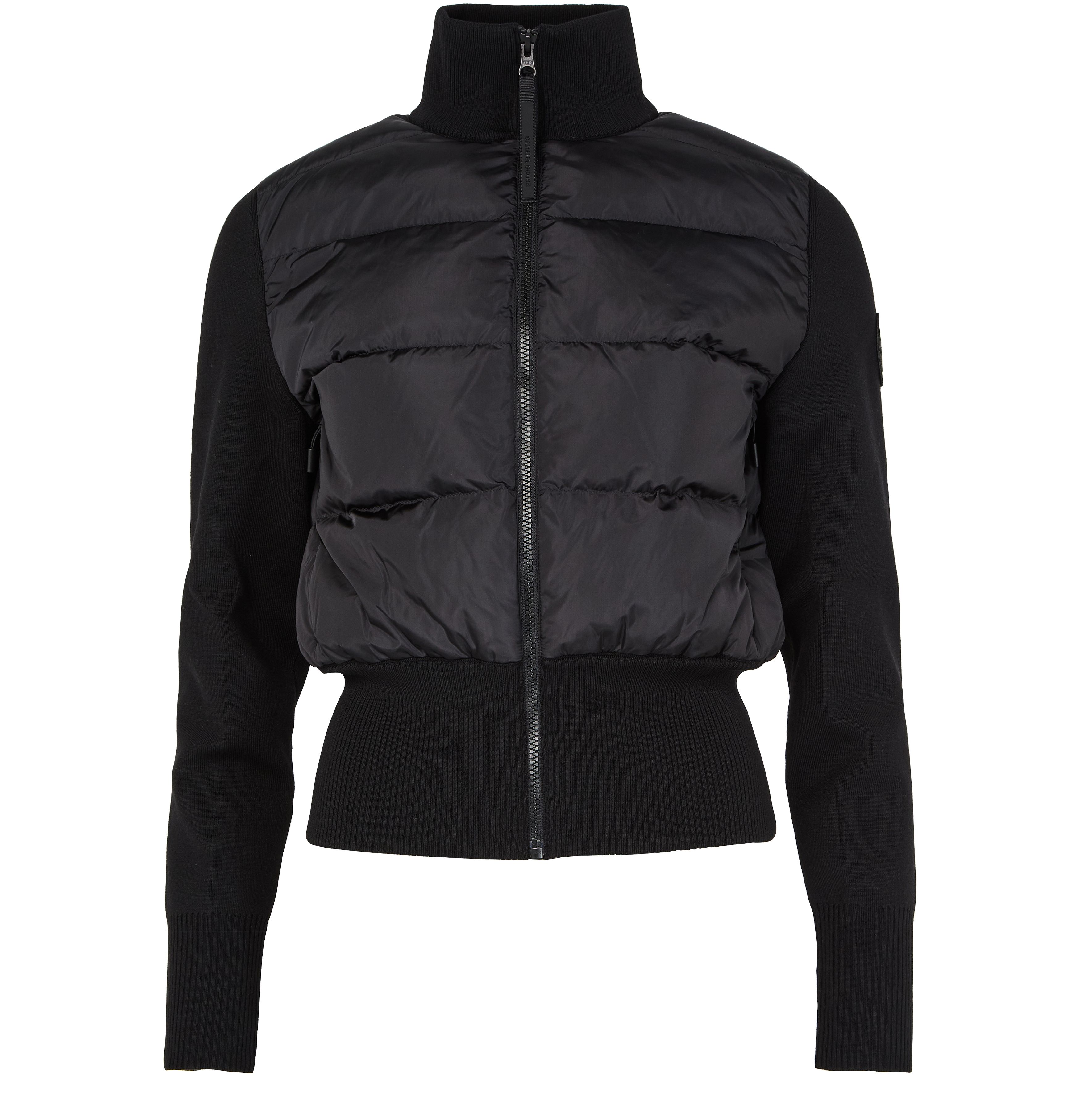 Hybride large quilted knit jacket