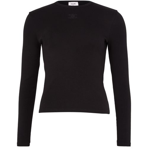 CELINE Triomphe t-shirt in ribbed cotton jersey