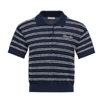 Moncler Damen Blau Poloshirt Mit Logo
