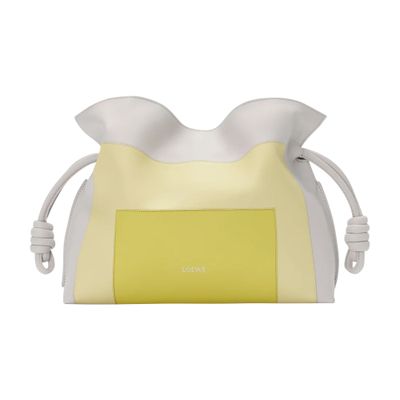 Loewe X Albers Flamenco Medium Clutch Bag In Nappa Leather In Gray