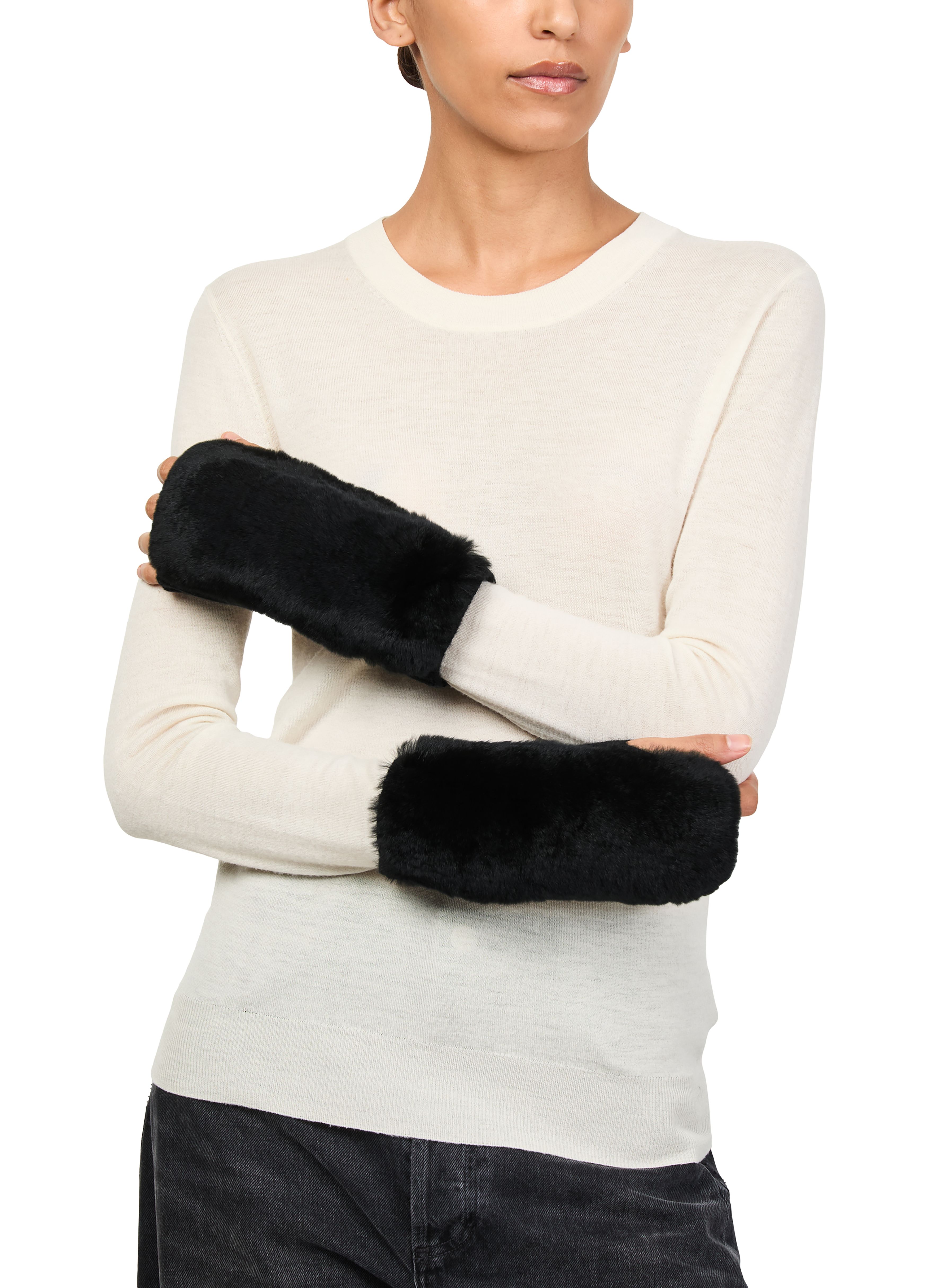 Rex rabbit fur mittens 5