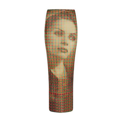 Jean Paul Gaultier Face-print Skirt In Yellow