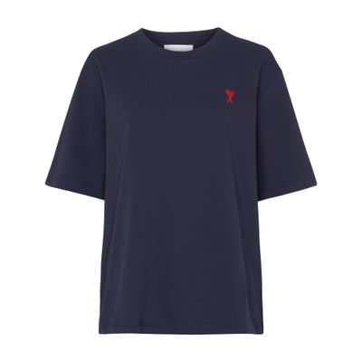Ami Alexandre Mattiussi Ami De Coeur T-shirt In Night_blue