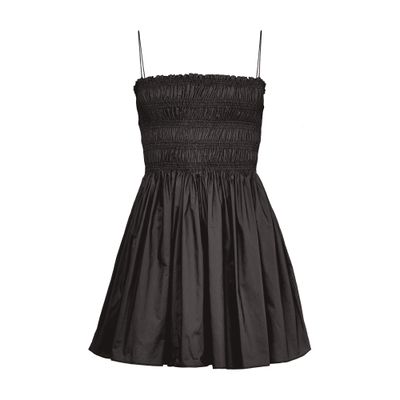 Matteau Shirred Bodice Mini Dress In Black