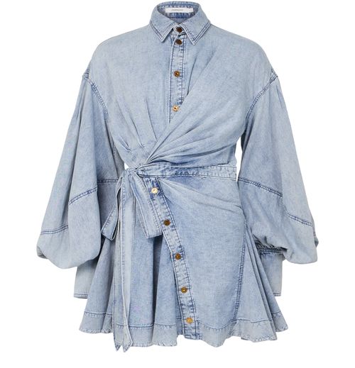 ZIMMERMANN Rebellion mini denim wrap dress
