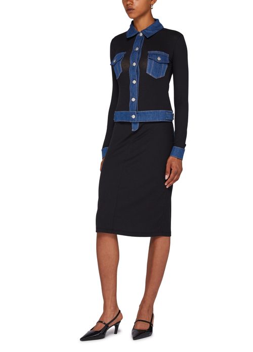 COPERNI Long-sleeve ribbed denim top