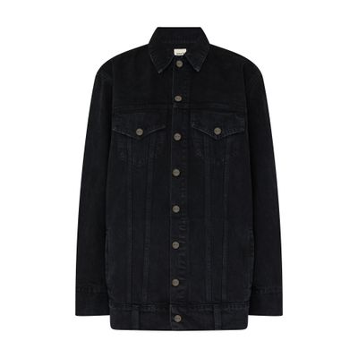 Khaite Denim Coat With Buttons On The Front In Blue
