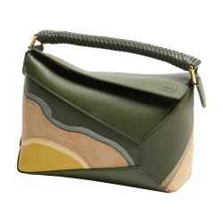 ハンドバッグ Loewe SMALL PUZZLE EDGE LANDSCAPE HANDBAG Small Puzzle Edge Landscape bag in nappa calfskin Brown - LOEWE