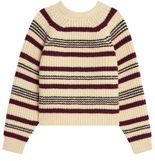 Crew neck in striped ribbed wool sweater - CELINE