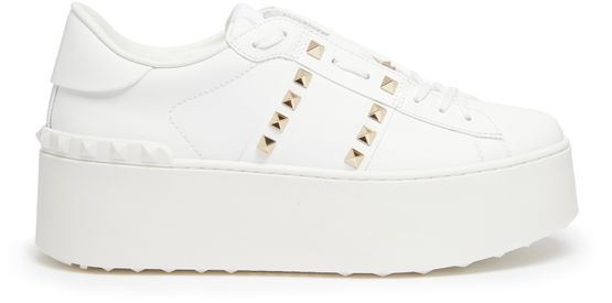 Valentino white sale studded sneakers