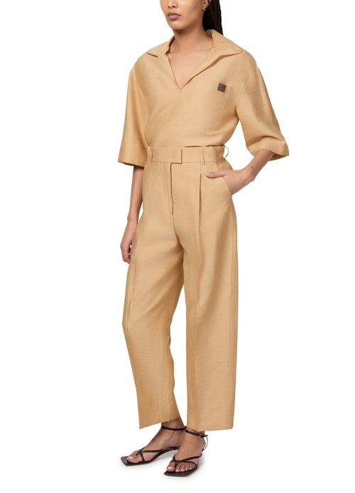 MAX MARA Zigarettenhose aus Leinen und Seide Efedra