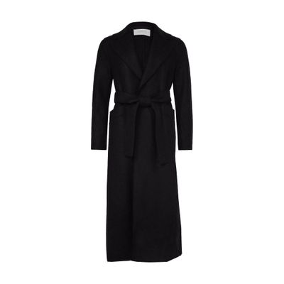 Harris Wharf London Maxi Coat In Pressed Wool In Black