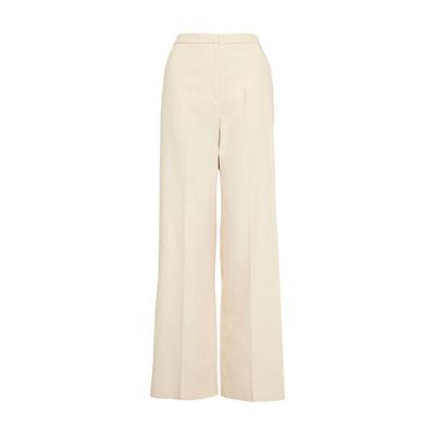 Loulou Studio Zora Tailored Straigh Pants In Off-white