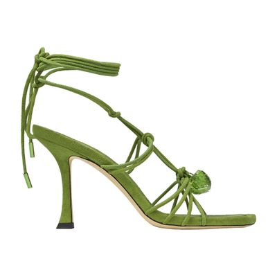 Jimmy Choo Jemma 90 Suede Heeled Sandals In Green