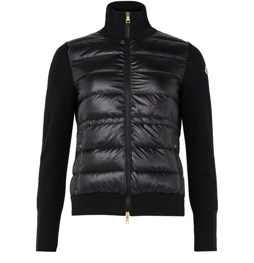 MONCLER Bi-material jacket with logo