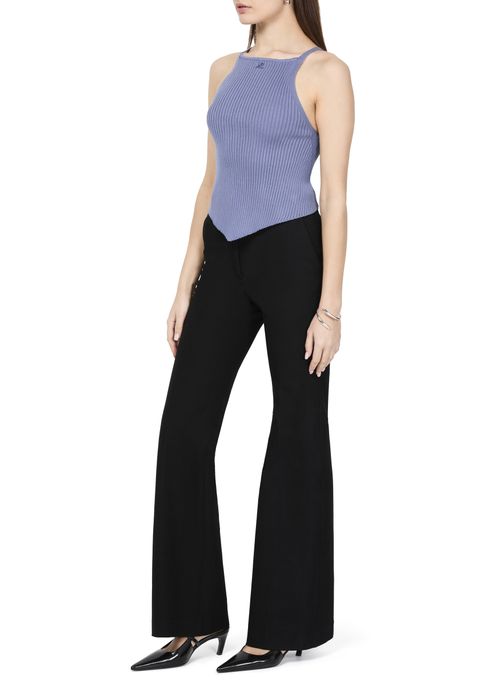 COURREGES Signature pointy rib knit top