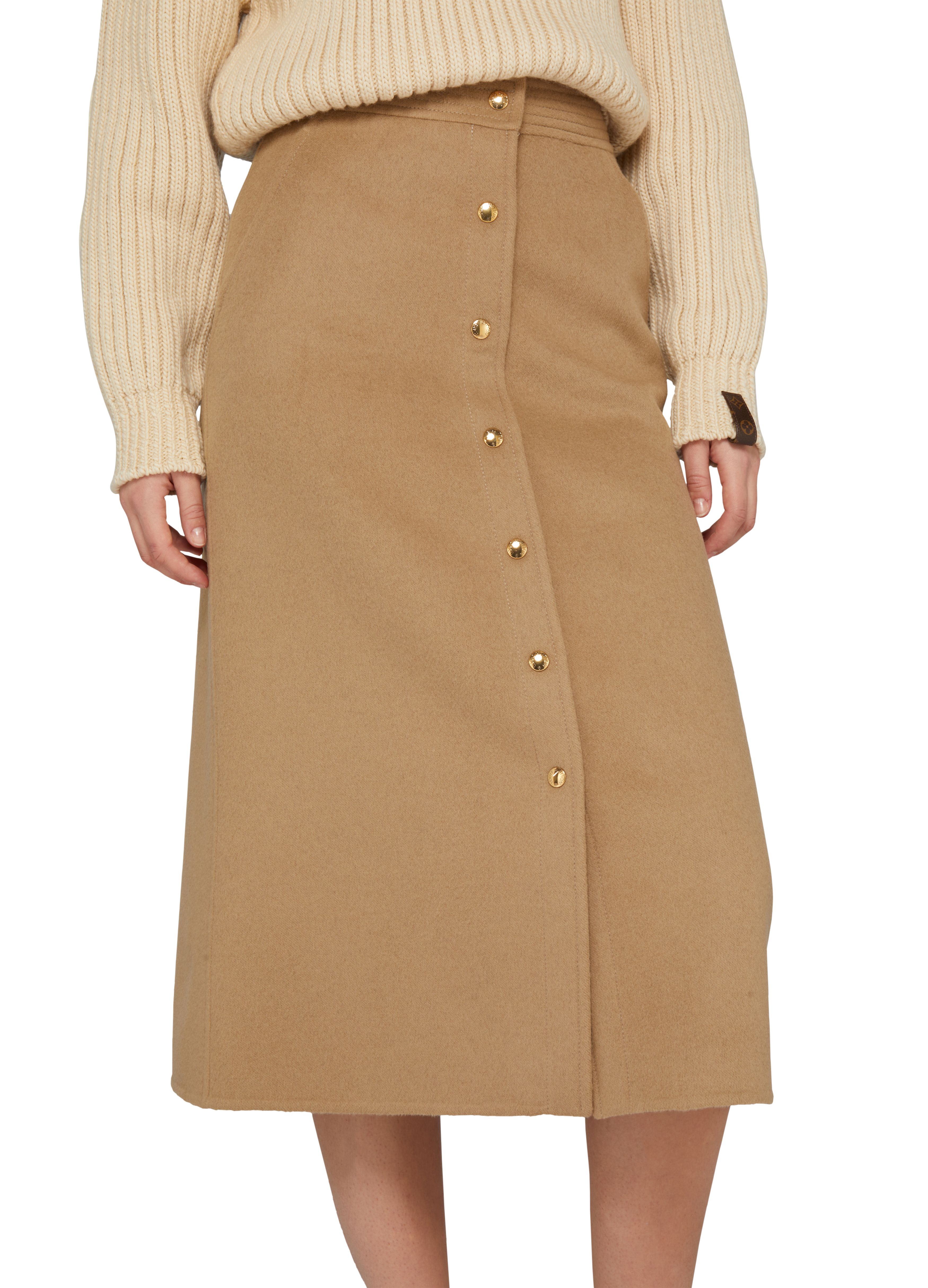 Double Face Button Down Midi Skirt thumbnail 3