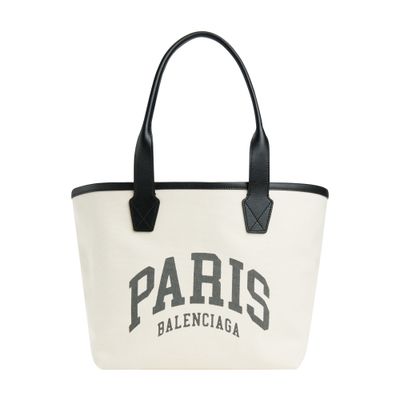 Balenciaga Cities Paris Jumbo Small Tote Bag In Natural L Blk Paris