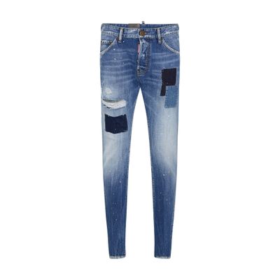 Dsquared2 Distressed-effect Patchwork Jeans In Navy_blue