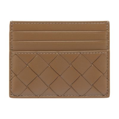Bottega Veneta Intrecciato Credit Cardholder In Grey