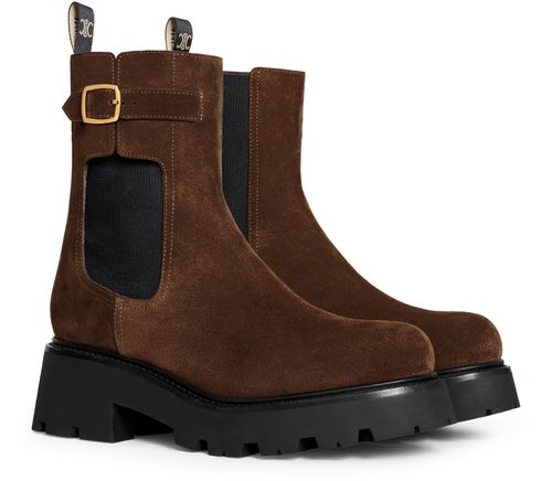 CELINE Celine Triomphe rangers chelsea boot in suede calfskin
