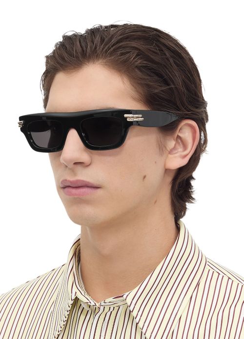 BOTTEGA VENETA Mitre Rectangular recycled acetate sunglasses