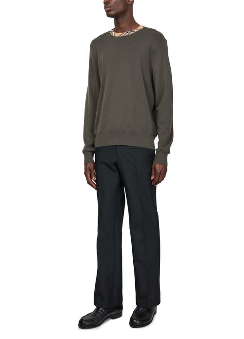 BURBERRY Check round-neck sweater