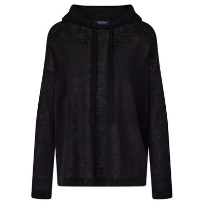 S Max Mara Knitted Hooded Sweatshirt In Black