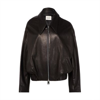 Khaite Odin Zip-front Leather Jacket In Black